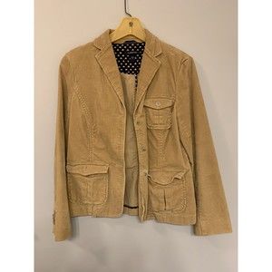 Lands End Women’s Brown Tan Long Sleeve Corduroy Jacket  Sz 8